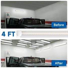 SHINESTAR 4FT LED Shop Lights, 40W 5000LM 5000K LED Shop Light Super Bright 75% Energy-Saving Linkable T8 Light Tube Integrated Fixture for Workshop Garage Basement, 6 Pack