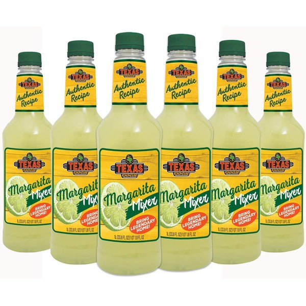 Texas Roadhouse Authentic Margarita Drink Mix, Ready to Use, 1 Liter Bottle (33.8 Fl Oz), Pack of 6