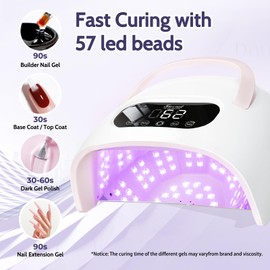 Shexnail UV LED Nail Lamp for Gel Nails, Professional Nail Dryer with Smart Sensor, Fast Curing Gel Nail Lamp with 4 Timers, Large Capacity for Hands & Feet, Detachable Base, Salon & Home Use