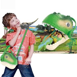Rex Rangers Toys Dinosaurs and Prehistoric Colorful and Durable Figures Pack with Portable Dinosaur Head Storage Case and Carrying Strap for Kids 3-5 Years Old