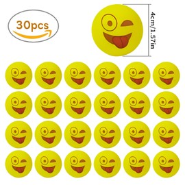 Regerly Table Tennis Balls, Pack of 30 Fun Balls Training Ping Pong Balls Table Tennis with Emojis Table Tennis Balls Set for the Amusement Park Launch Machine Happy withdrawn amount