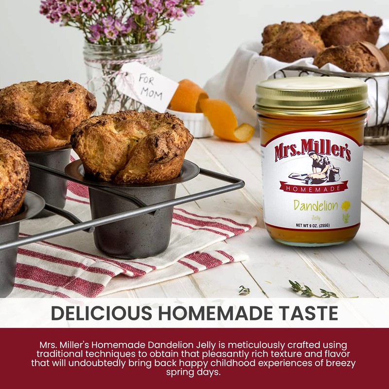 Dandelion Jelly: 3 Jars Mrs. Miller's Homemade