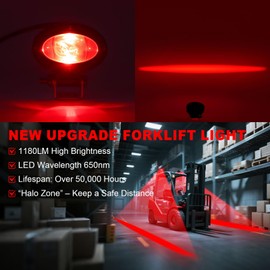 eTzone LED Forklift Safety Light Red 2 Pack, Straight Line Warning Zone Forklift Warning Light for Warehouse Pedestrian & Industrial Use, 30W DC 10-80V