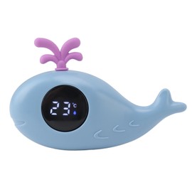 Baby Bath Thermometer Digital Cartoon Cute Whale Thermometer Multi Functional Water Measurement Blue