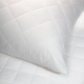 Extra Large Quilted Pillow Protector Pair, White, To fit large pillow, box pillow, polycotton.