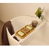 Elegant 3-compartment soap dish made of natural bamboo wood for