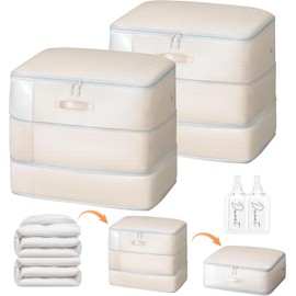 DIMJ Comforter Storage Bag - 110L Large Capacity Ultra Space Saving Self Compression Organize for Duvet, Pillow, Bedding, Blanket Storage Organizer Nylon Compression Bags, Sheet Storage