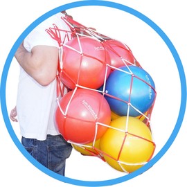 ATC Handels GmbH Ball Net for Approximately 9 Balls - Heavy Duty Transport and Storage Net for Footballs, Basketballs, Volleyballs, - Heavy Duty Net for Sports Balls, Lightweight and Durable