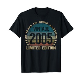 20 Year Old Gifts Vintage 2005 Limited Edition 20th Birthday T-Shirt