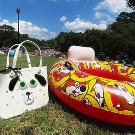 FarwenC Cute Puppy Bogg Bag Charms - Plush Decorative Accessories for Beach Tote Bags(Short Ears), Cotton, No Gemstone