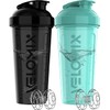 VELOMIX -2 Pack- 28 oz Protein Shaker Bottles for Protein