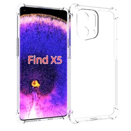 USTIYA Case for Oppo Find X5 Clear TPU Four Corners Protective Cover Transparent Soft