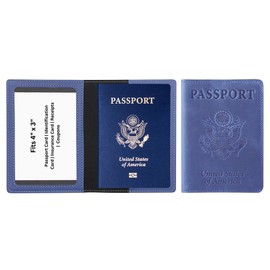 Ciana PU Leather Passport and Vaccine Card Holder Passport Holder With Vaccine Card (Purple)