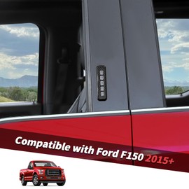 Jimen Compatible with Ford F150 2015-2023, 1 Piece Car Door Code Cover Keyless Entry Number Keypad Trim Sticker (Carbon Fiber)