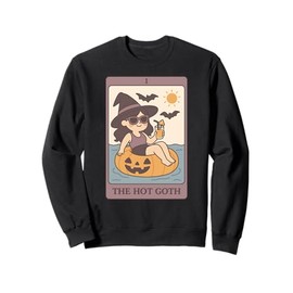 Summerween Hot Goth Summer Funny Cute Witch Tarot Card Sweatshirt