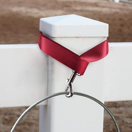 Harrison Howard 4PCS 22” Easily Packed Sturdy Nylon Bucket Straps for Hay Nets and Water Feeder Buckets-Red