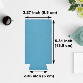 Aspire 25 Pcs Neoprene Blank Slim Can Cooler Sleeves, 12oz DIY Soft Reusable Skinny Tall Beverage Cup Sleeves - Black