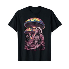 Native American Mushroom Meditation Indian Spirit Guide T-Shirt