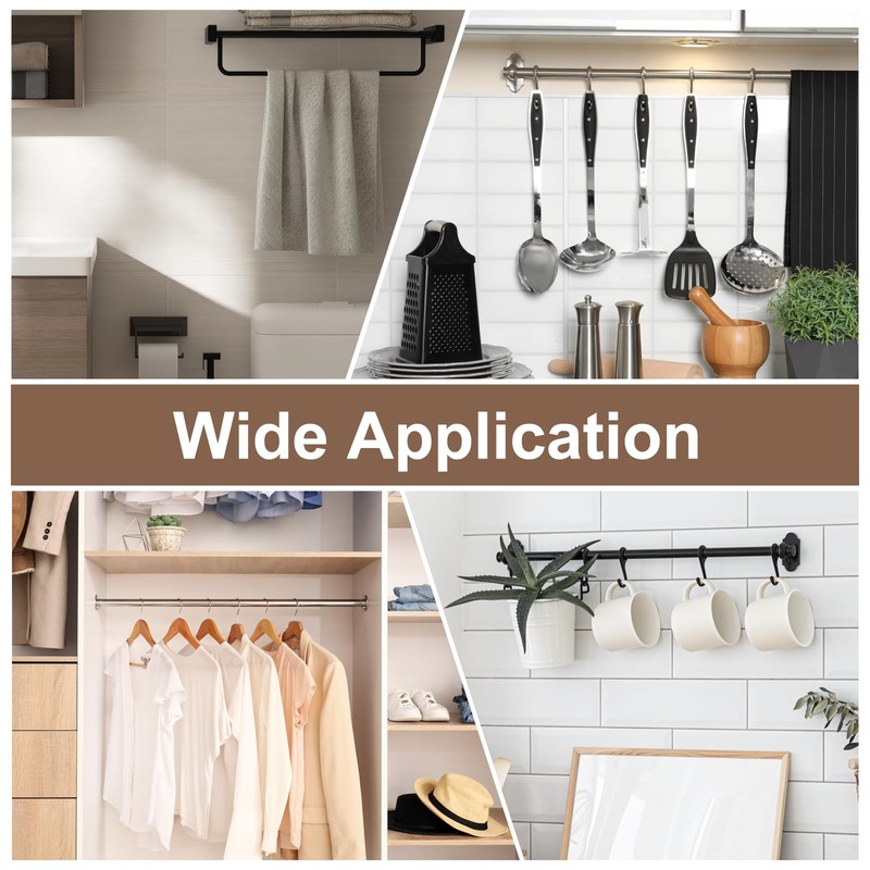 sourcing map 12Pcs Shower Curtain Hooks, Metal Double Glide Shower