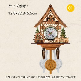 [NASSIA] Dove Clock, Carved Dove Clock, Quartz Watch Cuckoo Clock, Dove Clock Real Wood, Living Room Kitchen Decor Restaurant Cafe Hotel Office Decoration (01)