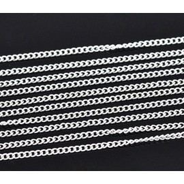 Pack of 5 Metre Silver Plated 3mm x 2.2mm Open Curb Link Chain for Jewellery Making Crafts, Scrapbooking or Cardmaking