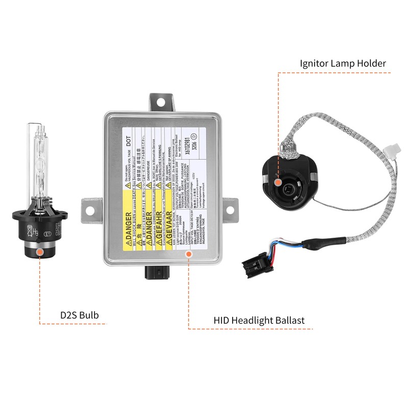 Slakerbe 2PCS Xenon HID Headlight Ballast with Igniter & D2S