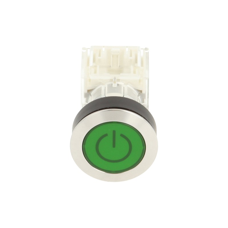 Schlegel 23.000.742 Push Button Silver-Coloured Green Switch Cap Identification Plate