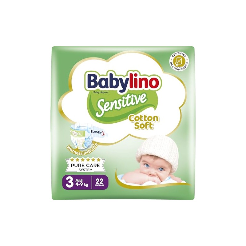 Babylino Sensitive Baby Nappies Size 3 Midi (4-9 kg) Pack