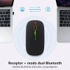 2pzas Mouse Inalambrico Silencioso Recargable, Mouse Gamecraft Ergonomico Bluetooth/2.4g Doble