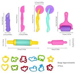 19 PCS Playdough Set Playdough Accessories Play Dough Tools Play Dough Tools Plastic DIY Playdough Modeling Tools and Cutters Clay Roller (Random Colors)