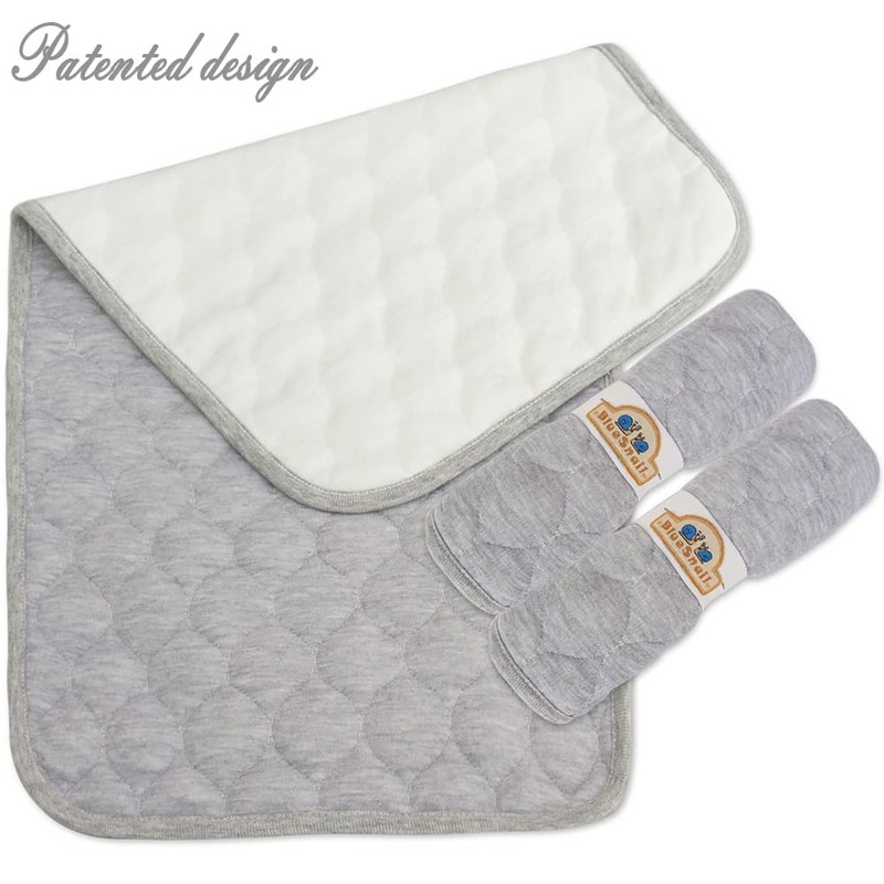 BlueSnail Quilted Thicker Waterproof Changing Pad Liners 3 Count(Gray 13”