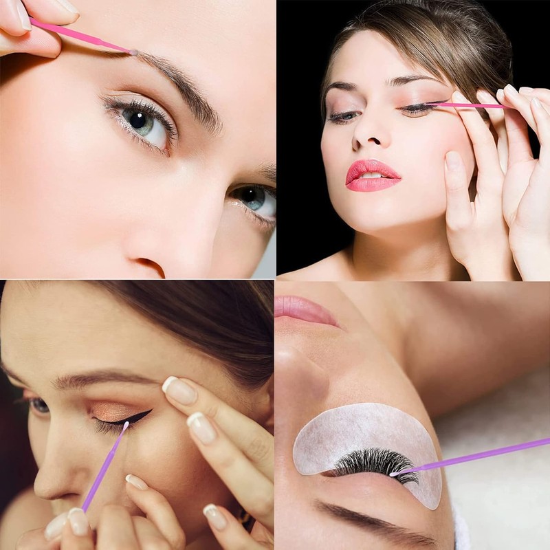 LauCentral 200PCS Micro Applicator Brushes for Makeup - Disposable Mascara