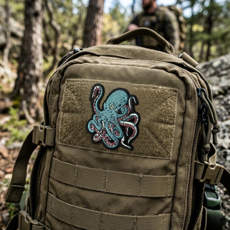 Patches for Backpacks,Octopus Patches Embroidered Tactical Patches, Military Style Hook