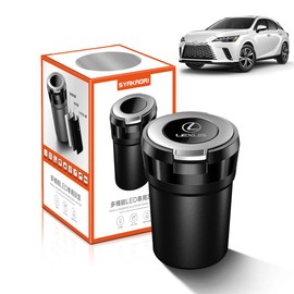 SYAKAORI Car Ashtray, For All Series, Exclusive Logo, Smoke Reduction, Heat-resistant Material, Washable, Convenient Ash, Easy Cleaning, High Sealed Structure, Large Capacity, Metal Plating, Luxurious