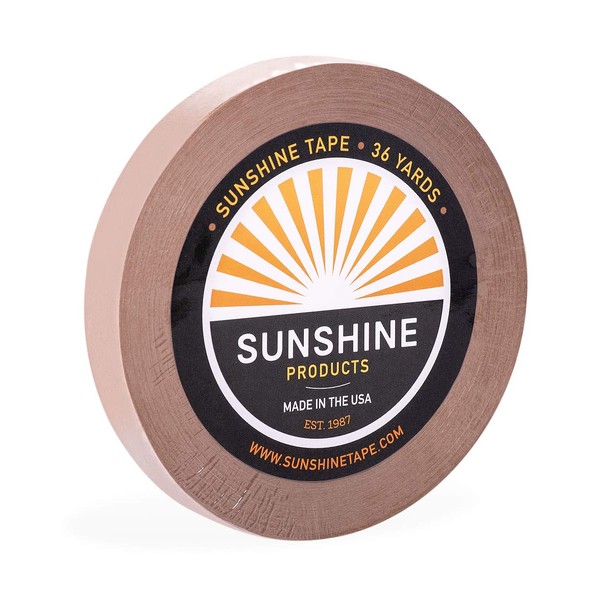 Sunshine Extended Wear Hair System Tape Roll Adhesive Wig Tape - Brown Liner Hair Tape - Long Lasting 1-2 Week Hold - 3/4" x 36yds