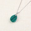 Coai Women's 925 Necklace with Angel’s Teardrops Pendant, Silver, Malachite