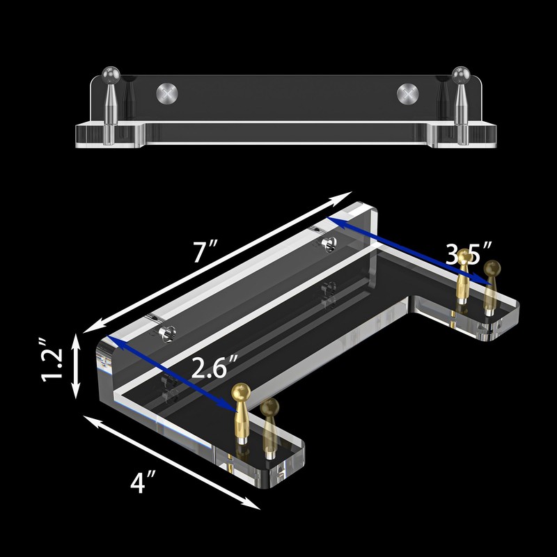 Acrylic Display Shelf with Adjustable Display Angles by Metal Silver