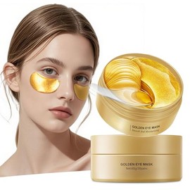 Másca para los Ojos, 60 Pcs Parches Ojos, Parches Ojeras 24k, Colageno Contorno, Eliminar, Bolsas y Ojeras, Patas de Gallo e Hinchazón, Hidratante... 