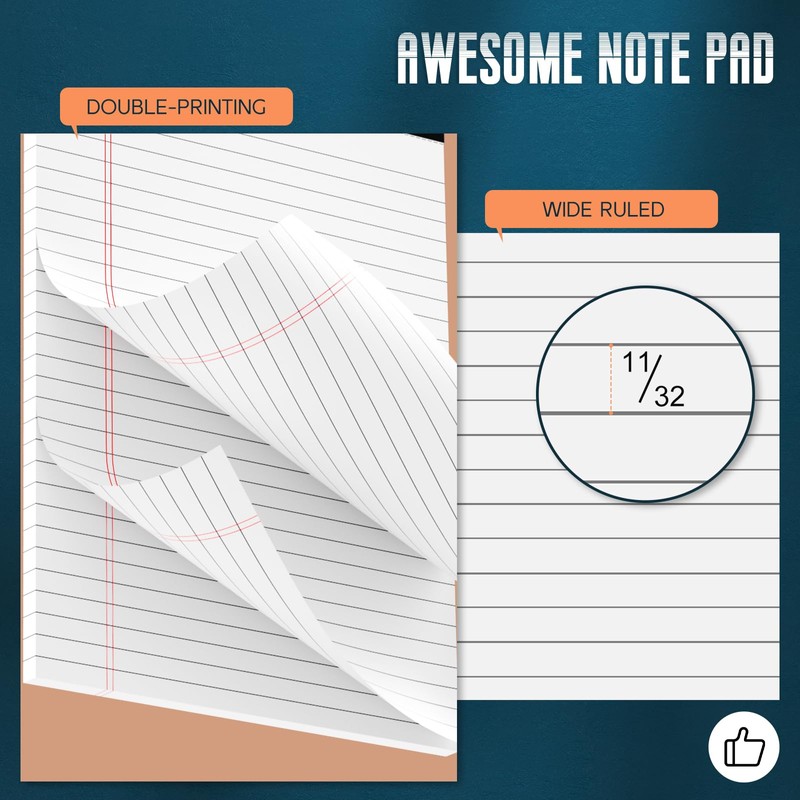3 Pack White Legal Pads 8.5 x 11 Note Pads,