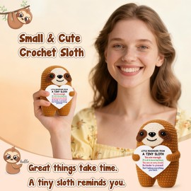 MBL Emotional Inspirational Support for Women - Small Positive Encouragement Relaxation Motivational Crochet Sloth Gifts for Men Friends College Students Birthday Halloween Christmas Stocking Stuffers