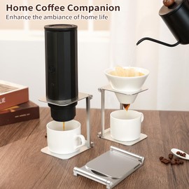 TYGHF Pour over Dripper Stand,Portable &Foldable Espresso Machine Stand,Office coffee stand with base,Suitable for office,home,camping