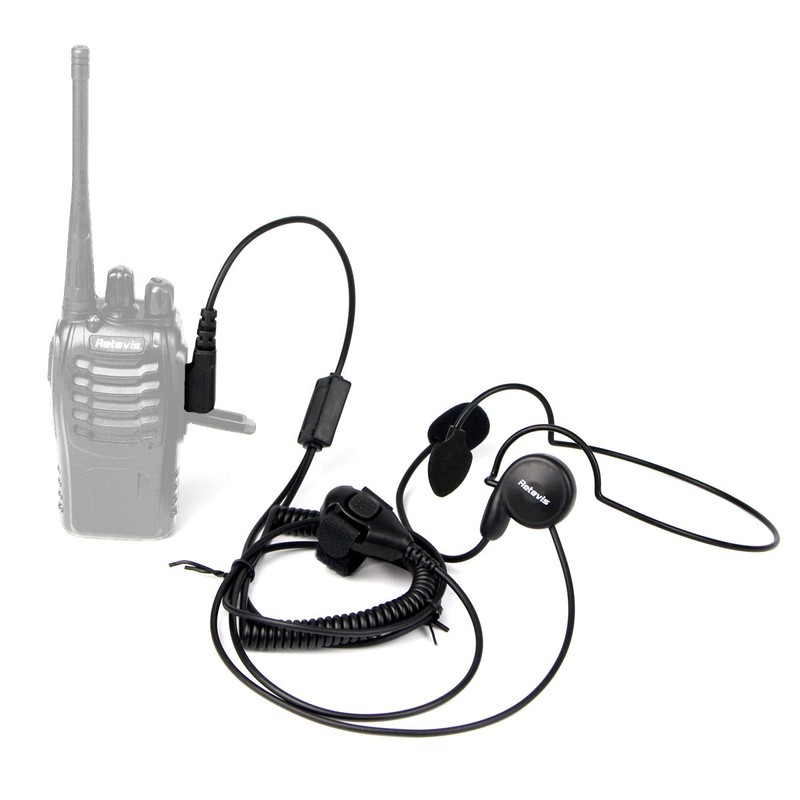 ORetevis Walkie Talkie Earphone Microphone Headset with PTT Black