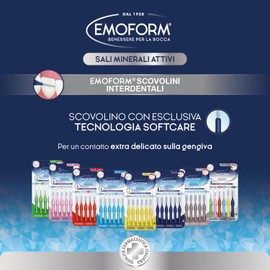 Emoform Interdental Brush with SoftCare Technology for Extra Gentle Contact with Gums Thanks to Soft Bristles Ergonomic and Non-Slip Handle with Cap