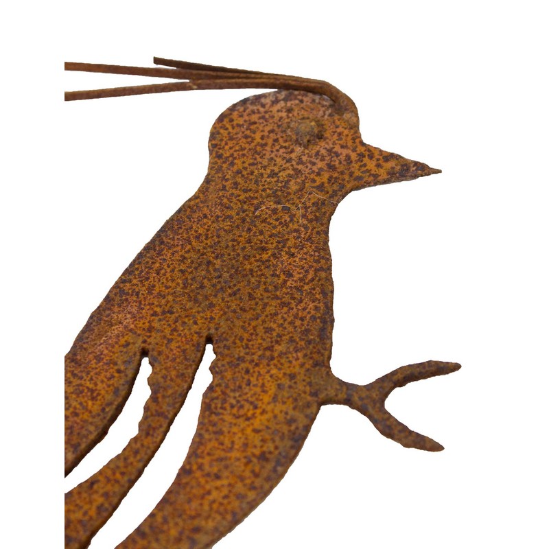 B2S BACK2SEASON Metal Woodpecker with Tree Spike Rust Elegant Bird