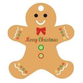 60PCS Christmas Gingerbread Man Gift Tags for DIY Present Party Labels