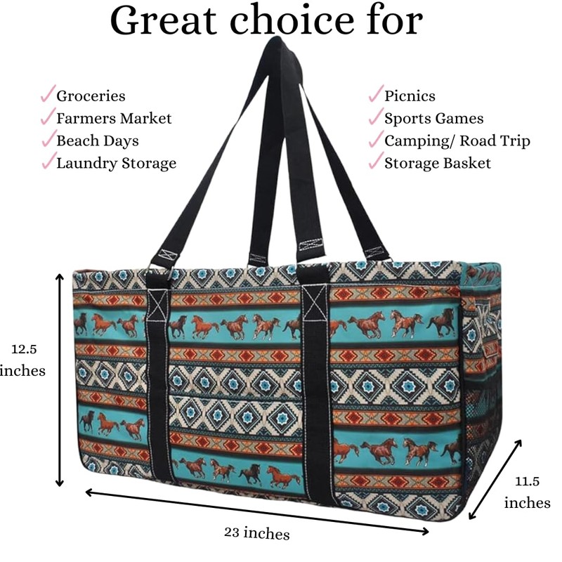 NGIL Extra Large Utility Tote Reusable Grocery Bag Oversized Collapsible