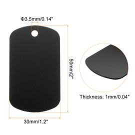 MECCANIXITY Metal Blank Tags Stamping, Aluminum Blank Tags, Dog DIY Engraving Blank Tags with Necklace Chain for Pet Dog ID Tags, Pendant Decoration, Craft Tags 5set (Black)