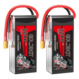 GOLDBAT 3S 11.1V Lipo Battery 2200mAh 80C XT60 Connector 3S Short Pack Battery for RC Car Vehicles RC Boat Drone Airplane Quadcopter Helicopter FPV (2 Pack)