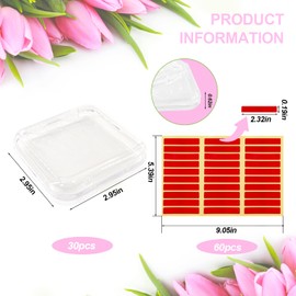 YOSMAKIY 30pcs Press On Nail Packaging Box，Press On Nail Storage Box Set With 60pcs Of Double-Sided Adhesive Tape，Suitable For Nail Storage And Nail Art Display(Clear).