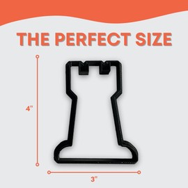 Rook Chess Piece Cookie Cutter with Easy Push Design (4 inch)